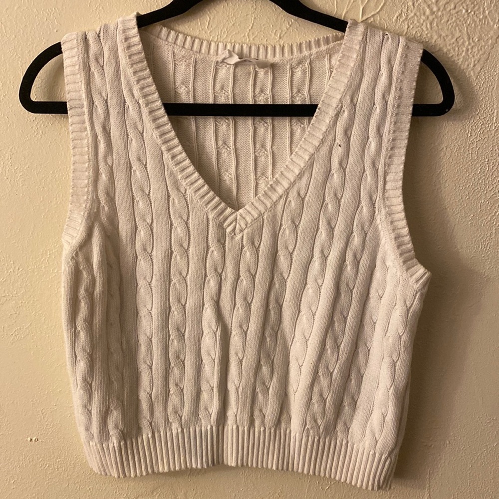 White sweater vest